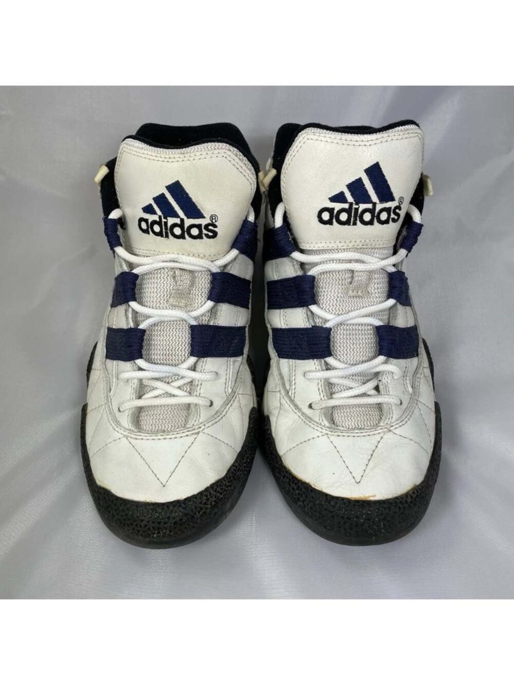 Men's 9.5 - Vintage 90s Adidas Ratball Mid 1995 Basketball Rose - Picture 3 of 10